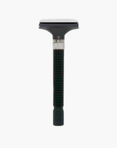 Eco-Razor Rose Matte Silver / Black Adjustable Butterfly Open Double Edge Razor